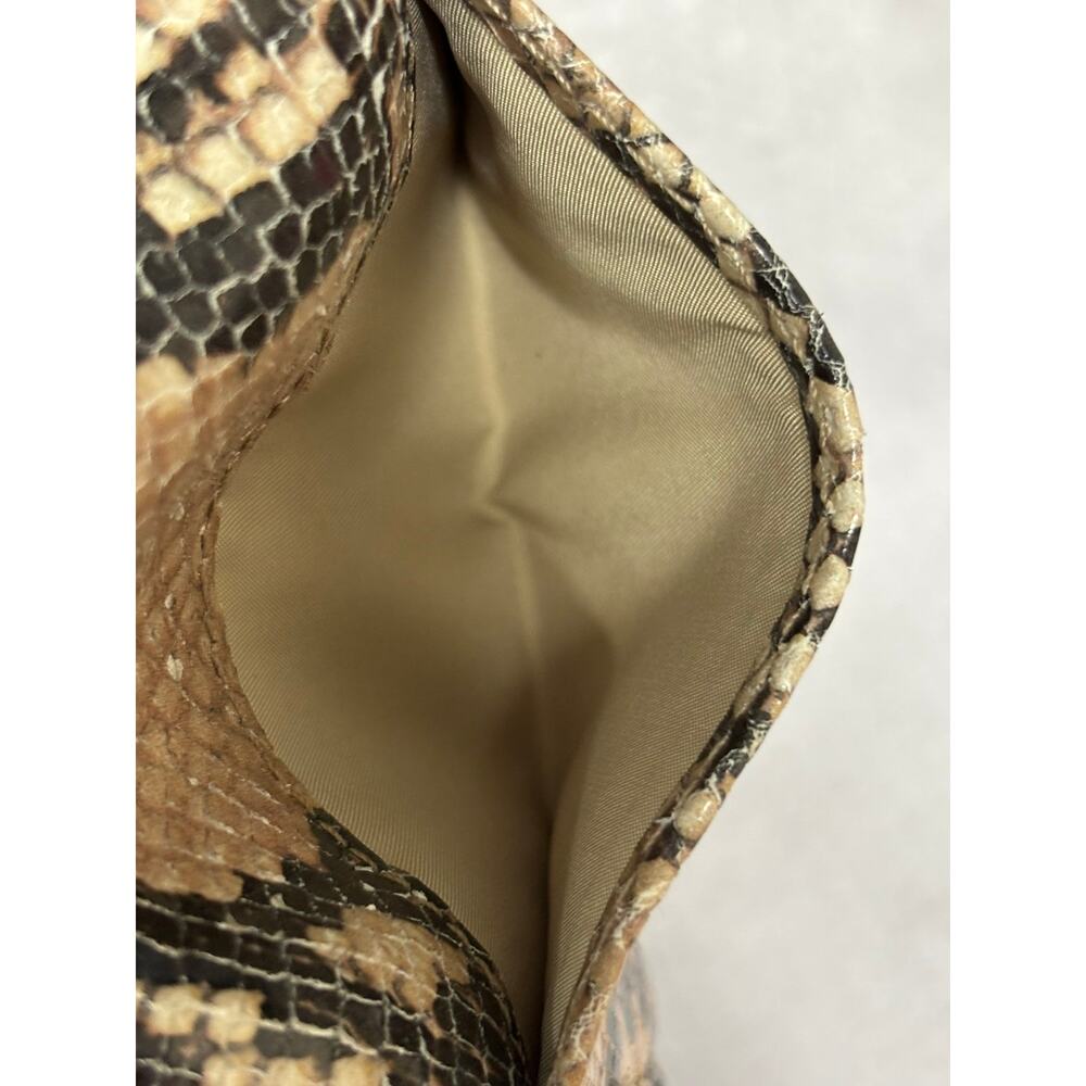 Coach Tan Leather Python Embossed Small Flap Wall… - image 8